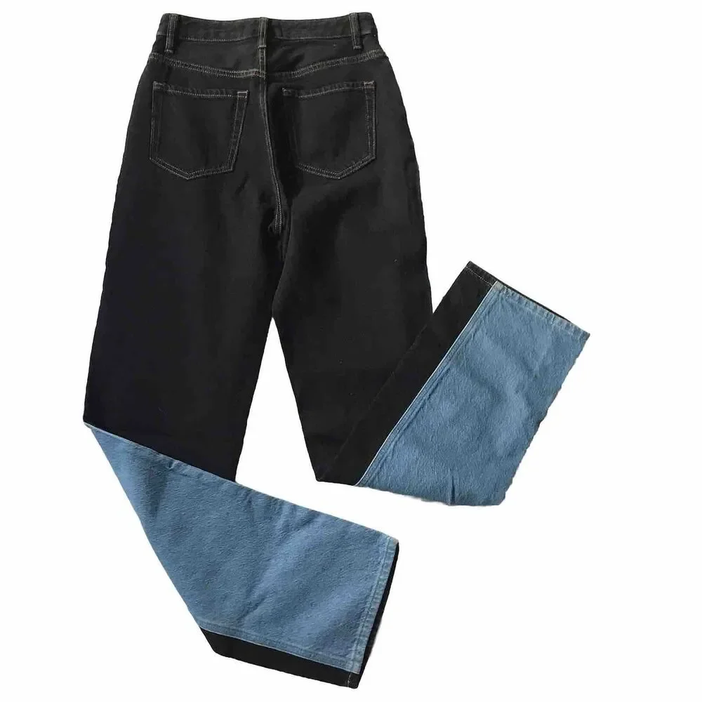 Pacsun Jeans Womens 25 Blue Black 90s Boyfriend Baggy Wide Leg Skater Boho EEUC